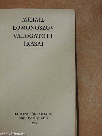 Mihail Lomonoszov válogatott írásai