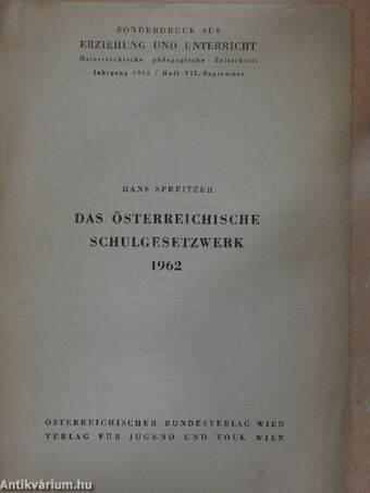 Das Österreichische Schulgesetzwerk 1962