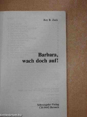 Barbara, wach doch auf!