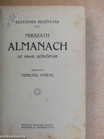 Mikszáth Almanach az 1916-ik szökőévre