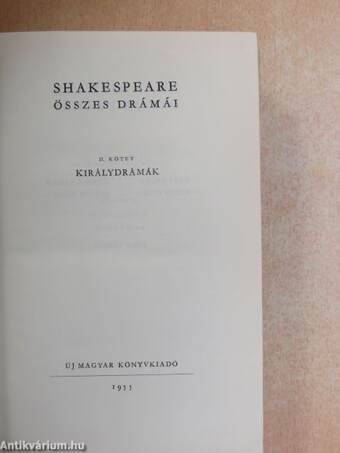 Shakespeare összes drámái II.