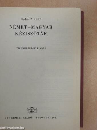 Német-Magyar kéziszótár