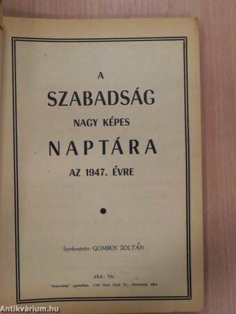 A Szabadság Nagy Képes Naptára az 1947. évre