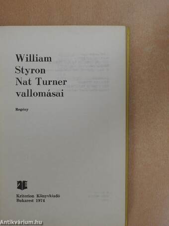 Nat Turner vallomásai