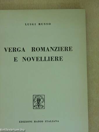 Verga romanziere e novelliere