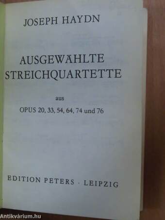 Ausgewählte Streichquartette I.