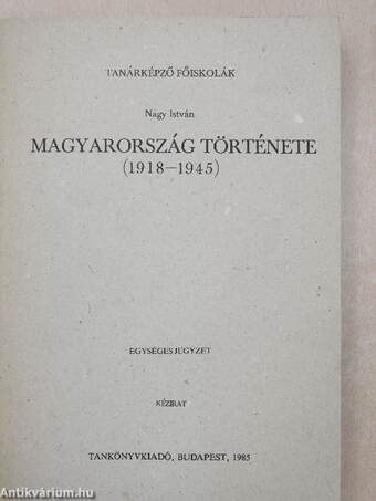 Magyarország története 1918-1945