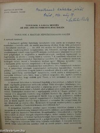 Tanácsok a Galga mentén az 1918-1919-es forradalmak idején (dedikált példány)