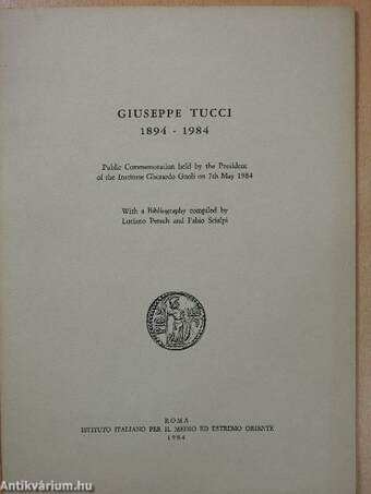 Giuseppe Tucci 1894-1984 (dedikált példány)
