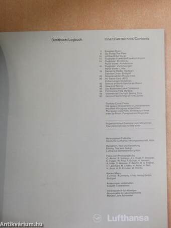 Lufthansa Bordbuch/Logbook