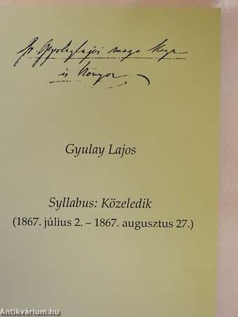 Syllabus: Közeledik