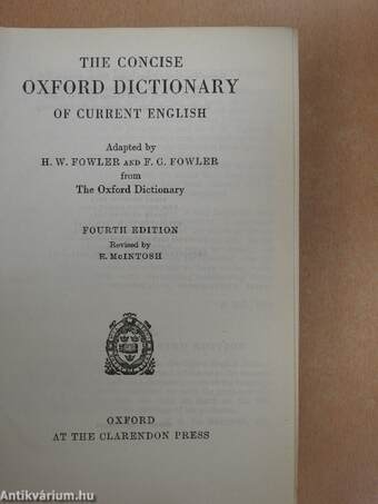 The Concise Oxford Dictionary