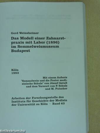 Das Modell einer Zahnarztpraxis mit Labor (1896) im Semmelweismuseum Budapest