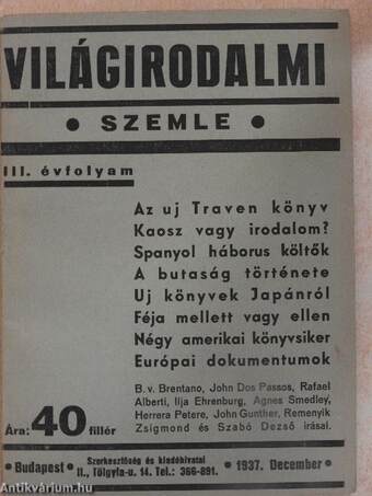 Világirodalmi Szemle 1937. december