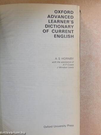 Oxford Advanced Learner's Dictionary of Current English