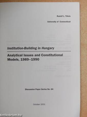 Institution-Building in Hungary