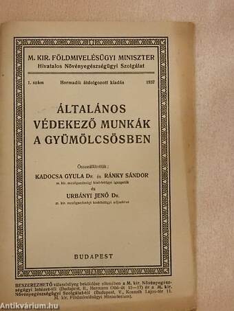 Általános védekező munkák a gyümölcsösben