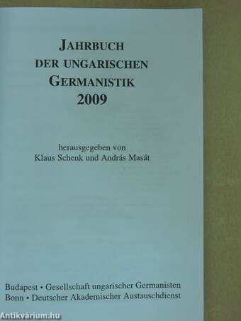 Jahrbuch der ungarischen Germanistik 2009