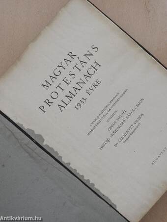 Magyar Protestáns Almanach 1933. évre (rossz állapotú)