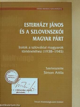 Esterházy János és a szlovenszkói Magyar Párt