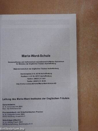 Maria-Ward-Schule Aschaffenburg Jahresbericht 1999/2000