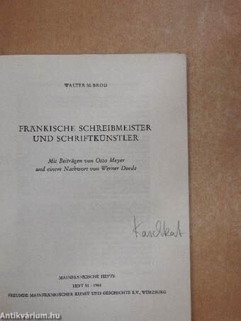 Fränkische Schreibmeister und Schriftkünstler