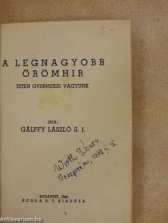 A legnagyobb örömhir