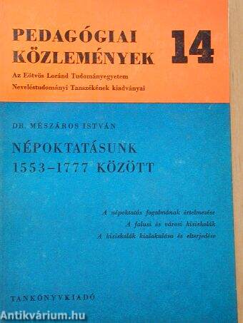 Népoktatásunk 1553-1777 között