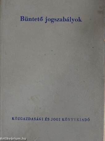 Büntető jogszabályok