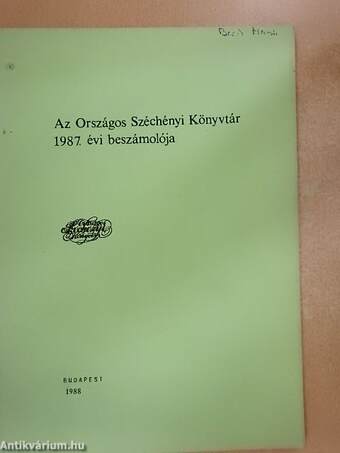 Az Országos Széchényi Könyvtár 1987. évi beszámolója