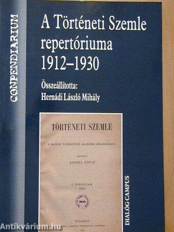 A Történeti Szemle repertóriuma 1912-1930