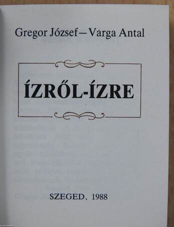 Ízről-ízre (minikönyv)