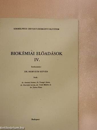 Biokémiai előadások IV.