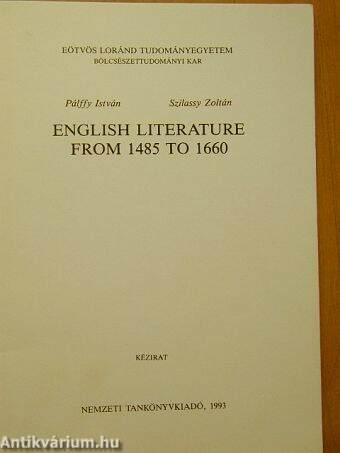 English literature from 1485 to 1660