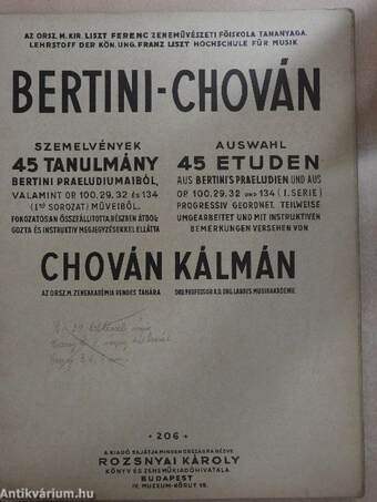 Bertini-Chován szemelvények