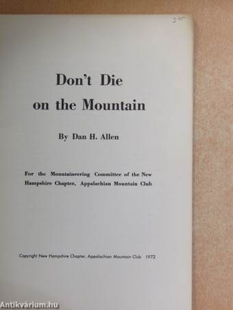 Don't Die on the Mountain