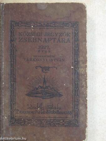 Községi jegyzők zsebnaptára az 1927. évre