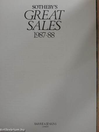 Sotheby's Great Sales 1987-88