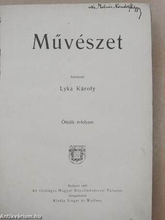 Művészet 1906/1-6. (rossz állapotú)