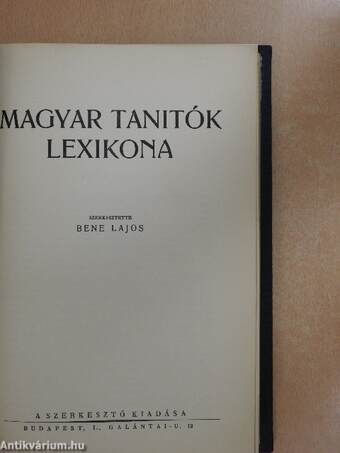 Magyar tanitók lexikona