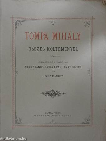 Tompa Mihály összes költeményei (rossz állapotú)