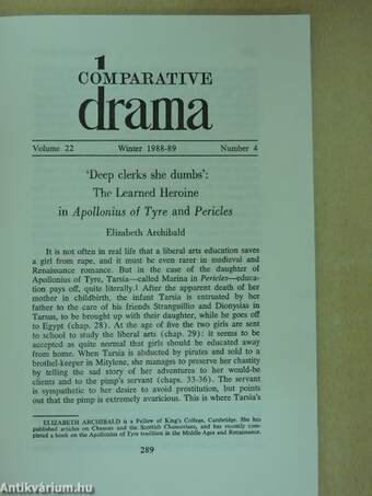 Comparative Drama Winter 1988-89