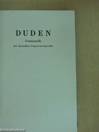 Duden Grammatik der deutschen Gegenwartssprache