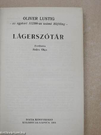 Lágerszótár