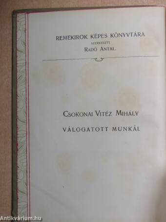 Csokonai Vitéz Mihály válogatott munkái