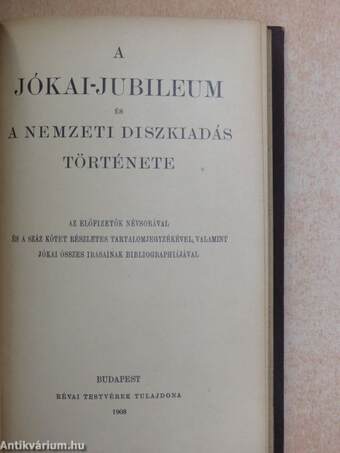 A Jókai-jubileum és a nemzeti diszkiadás története