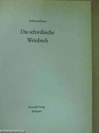 Das schwäbische Weinbuch