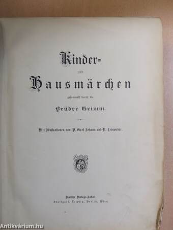 Kinder- und Hausmärchen (gótbetűs) (rossz állapotú)