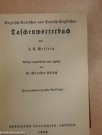 Pocket Dictionary of the English and German Languages/Englisch-Deutsches und Deutsch-Englisches Taschenwörterbuch