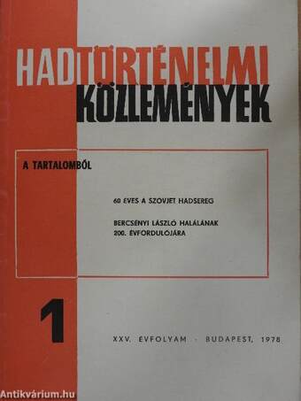 Hadtörténelmi Közlemények 1978/1-4.